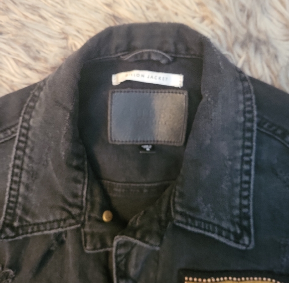 Guess Charcoal Jacket with Gold Accents - Picture 2 of 6